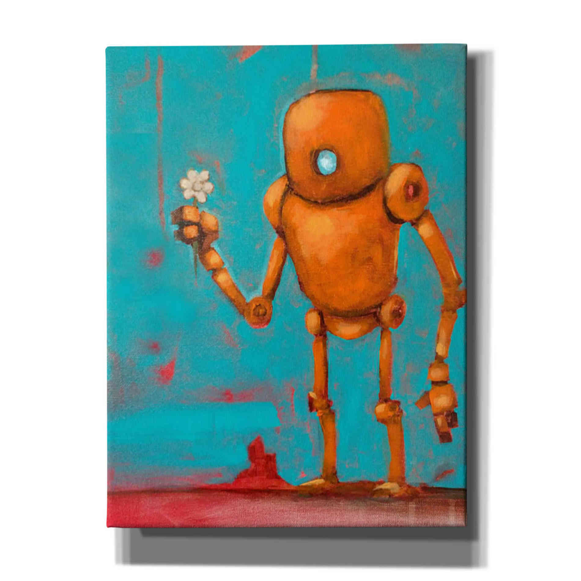 'Bot With Flower' Craig Snodgrass, Canvas Wall Art,Size C Portrait