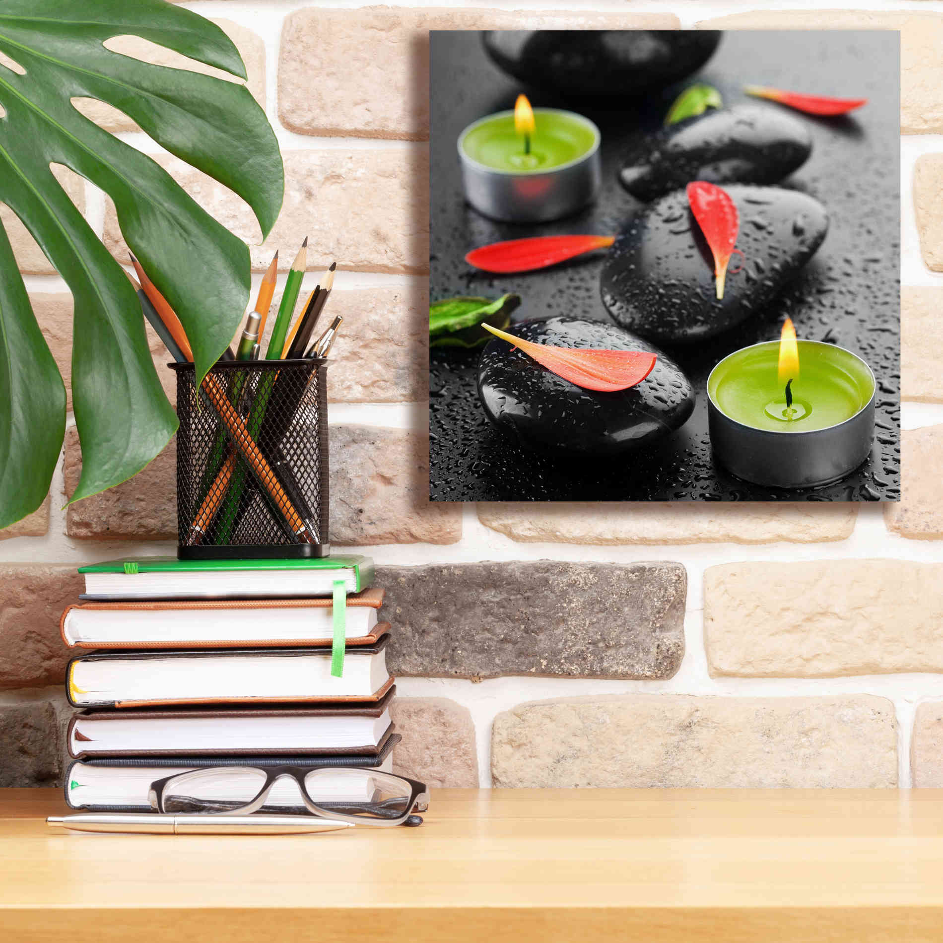 'Spa Rocks 4' Canvas Wall Art,12 x 12