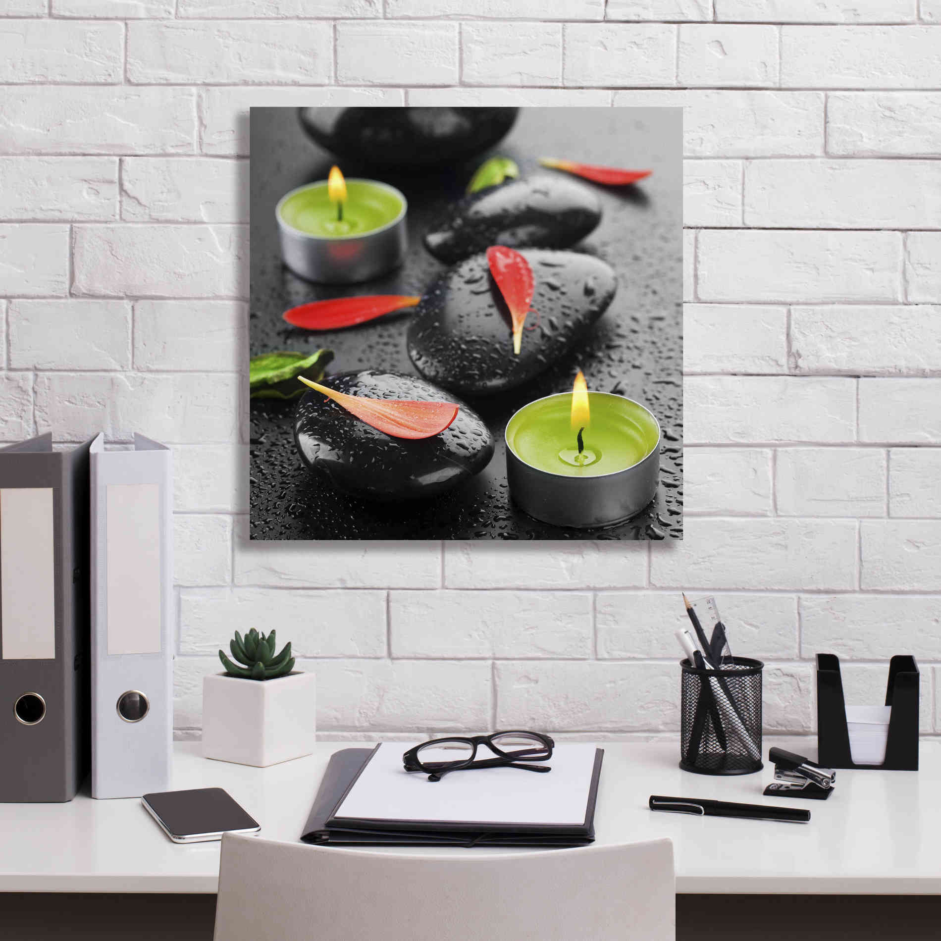 'Spa Rocks 4' Canvas Wall Art,18 x 18