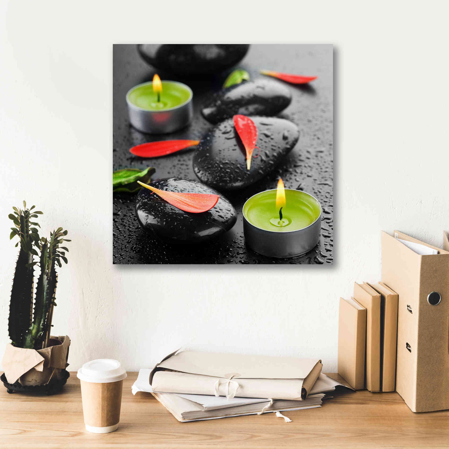 'Spa Rocks 4' Canvas Wall Art,18 x 18