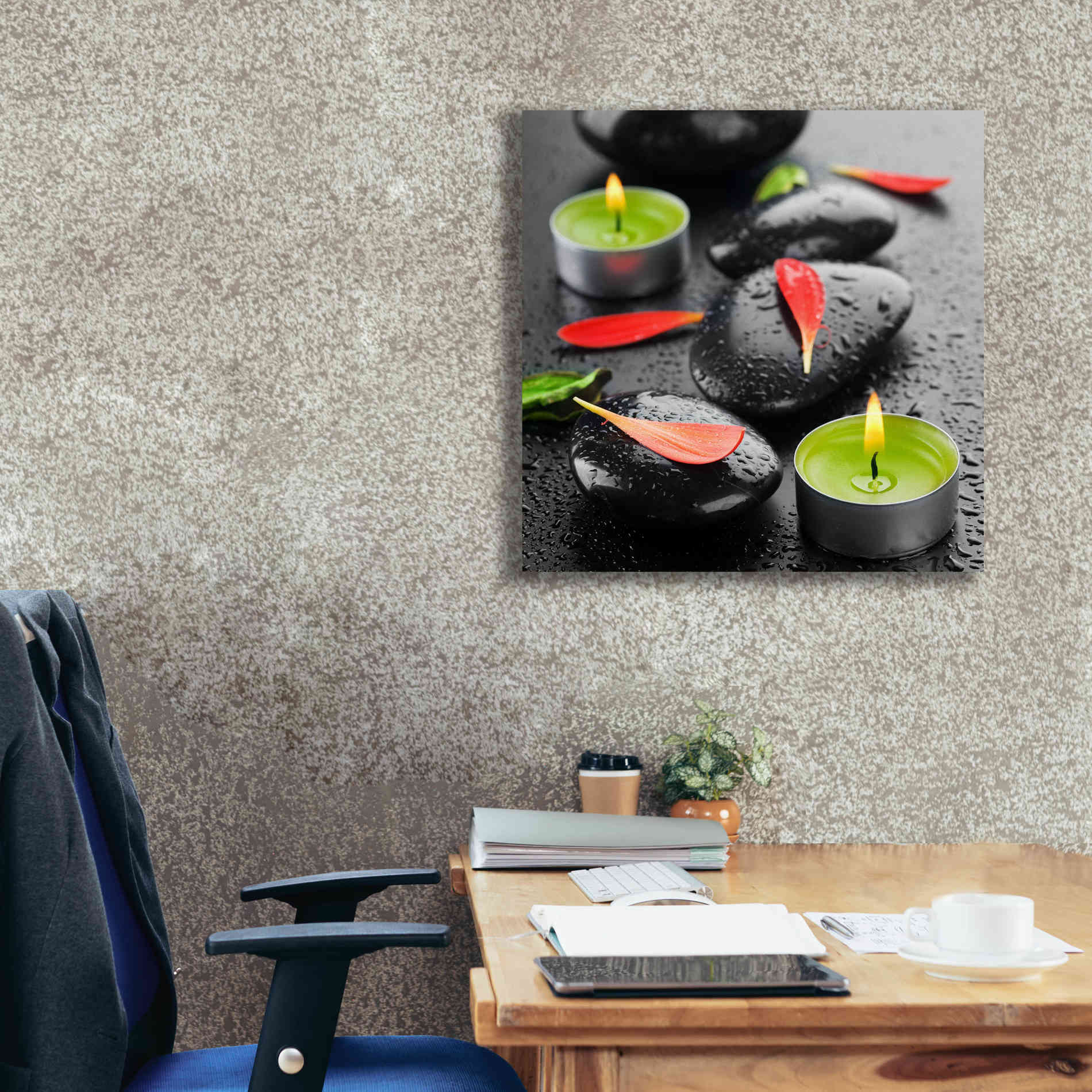 'Spa Rocks 4' Canvas Wall Art,26 x 26