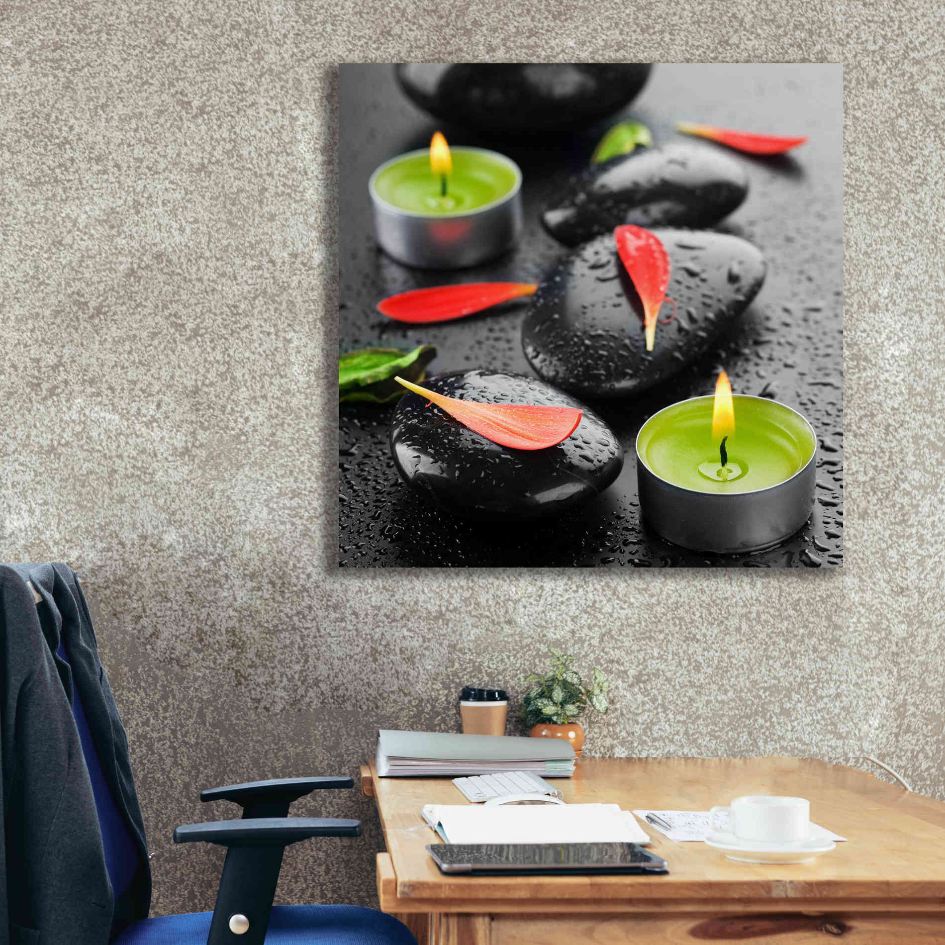 'Spa Rocks 4' Canvas Wall Art,37 x 37