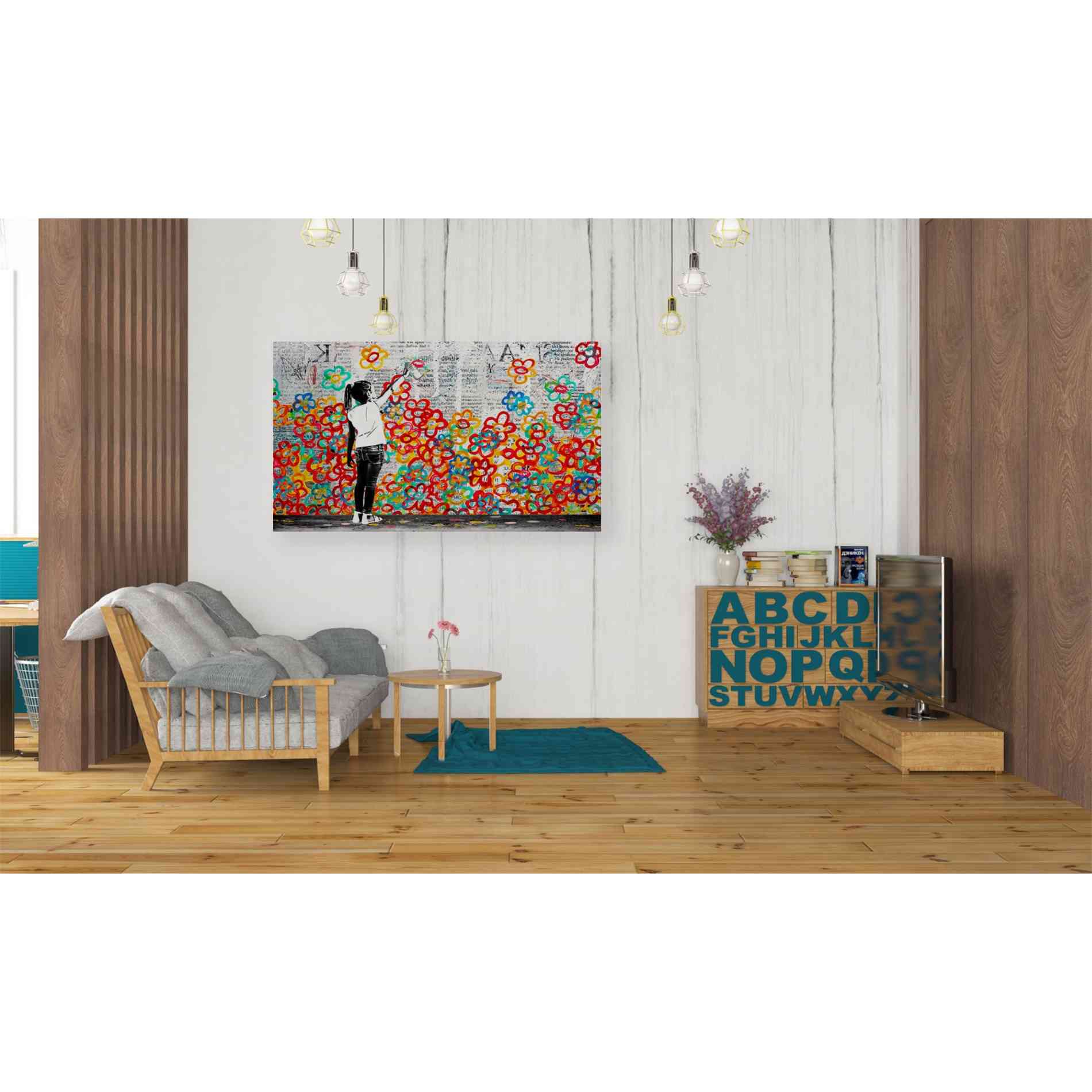 'FLOWER POWER' by DB Waterman, Giclee Canvas Wall Art