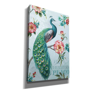 'Blue Feathered Peacock I' by Lisa Audit, Canvas Wall Art
