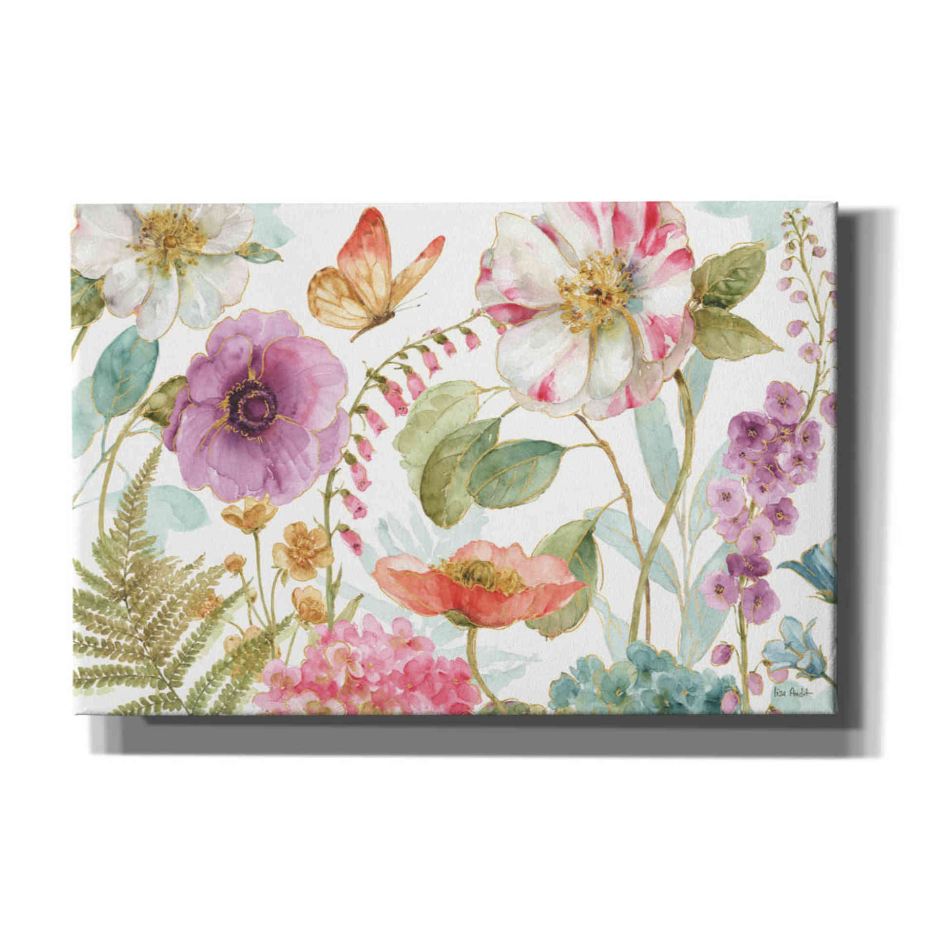 'Rainbow Seeds Flowers I' by Lisa Audit, Canvas Wall Art