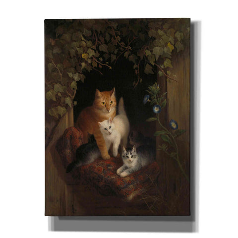 Image of 'Cat with Kittens' by Henriette Ronner-Knip, Canvas Wall Art,Size B Portrait