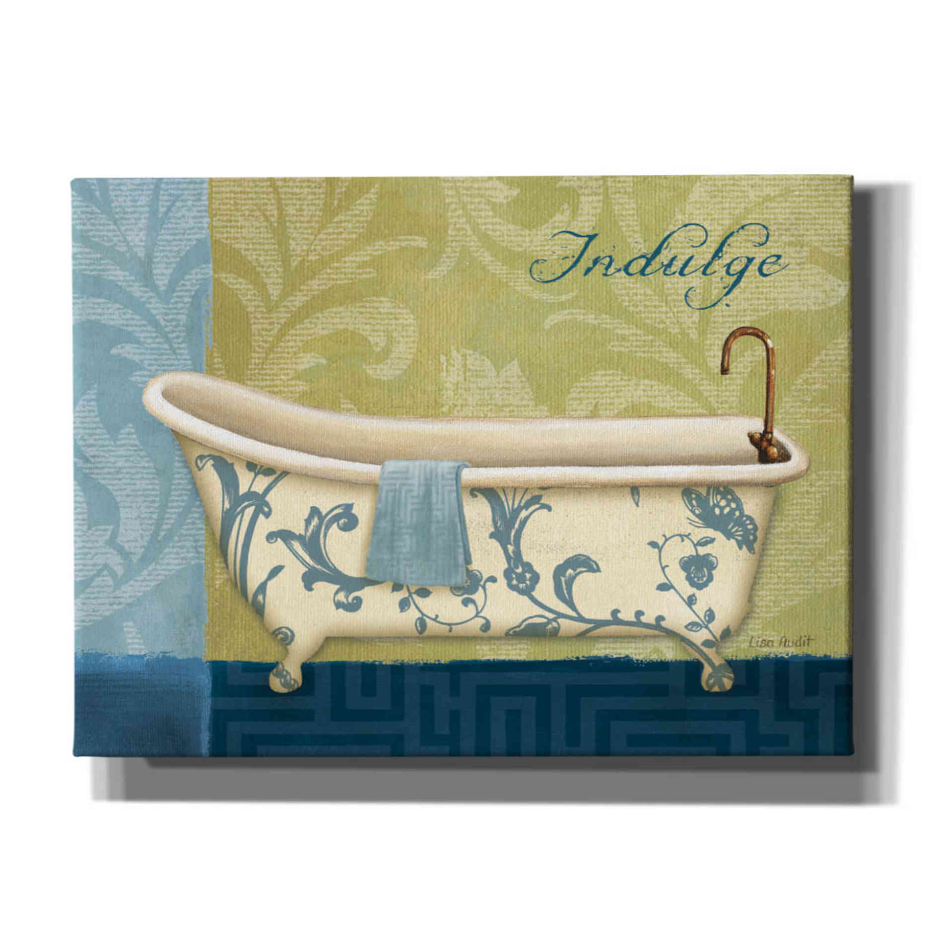'Blue Botanical Bath I' by Lisa Audit, Canvas Wall Art