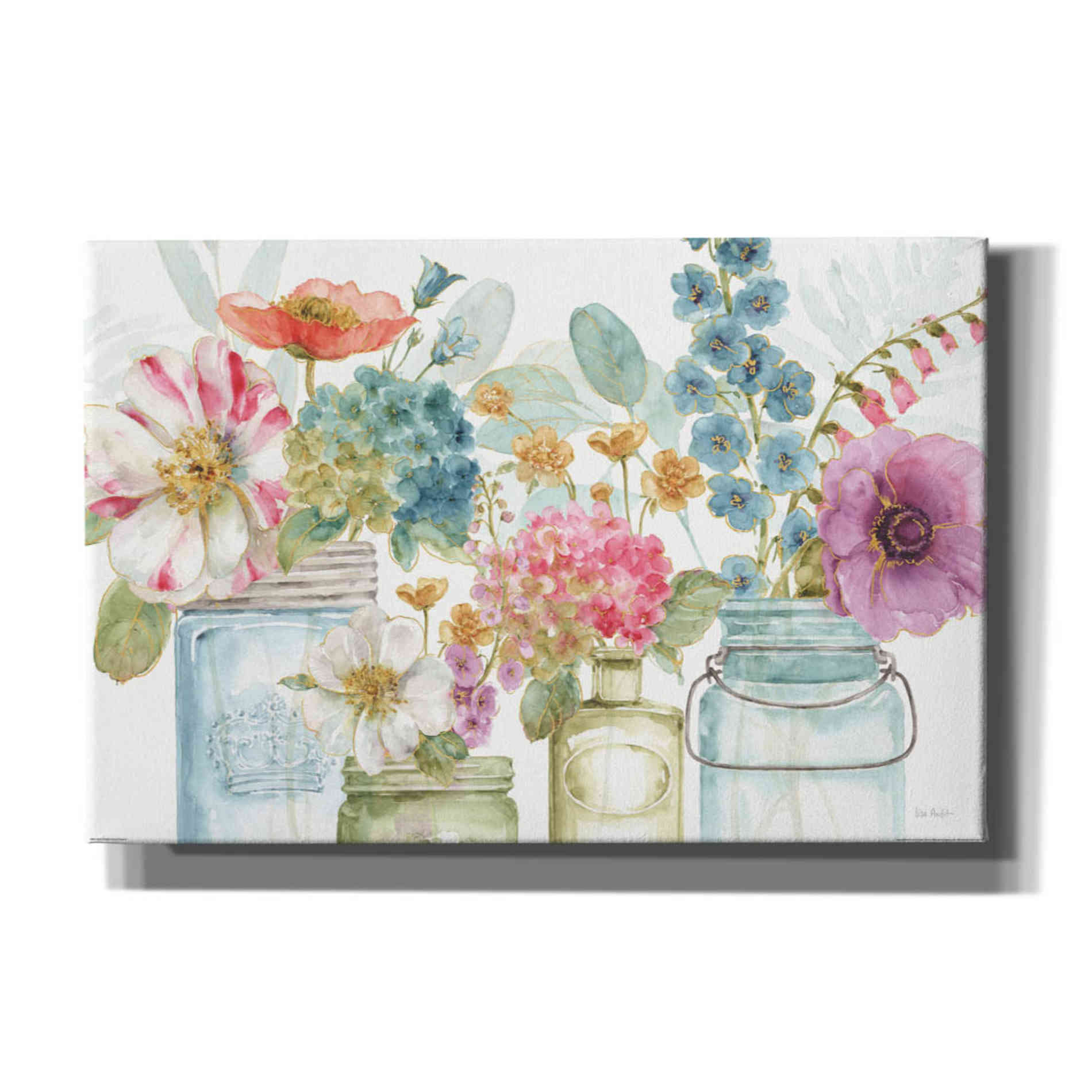 'Rainbow Seeds Flowers X' by Lisa Audit, Canvas Wall Art