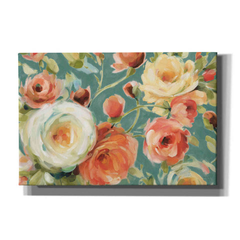 Image of 'Florabundance I in Teal' by Lisa Audit, Canvas Wall Art