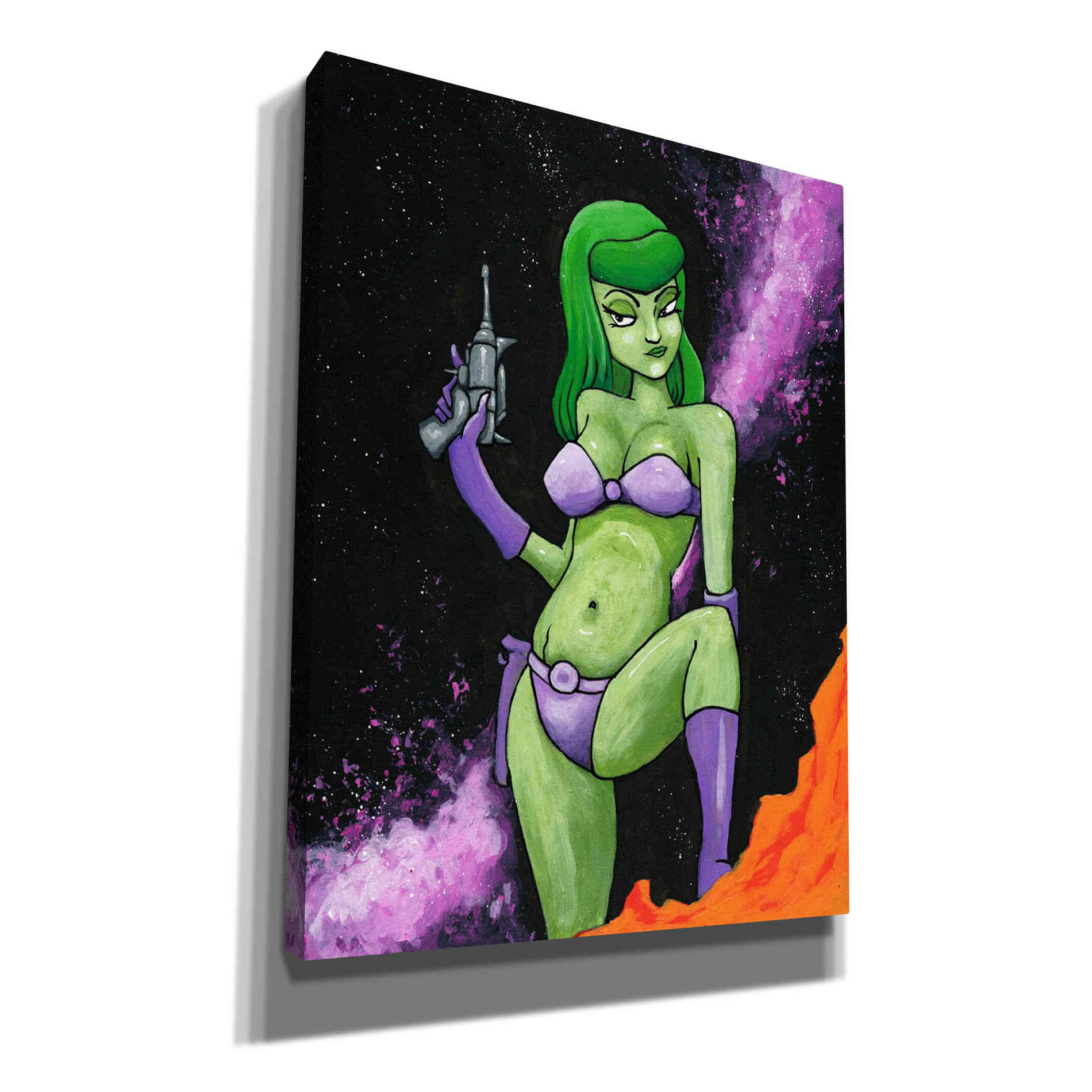 'Green Space Girl' Craig Snodgrass, Canvas Wall Art,Size C Portrait