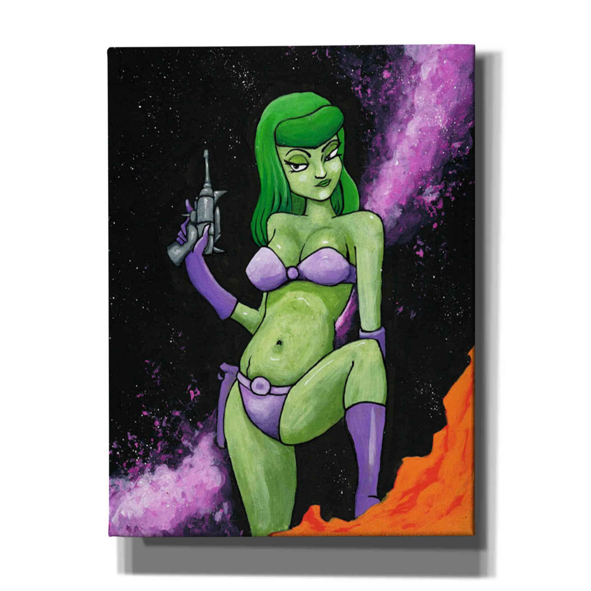 'Green Space Girl' Craig Snodgrass, Canvas Wall Art,Size C Portrait