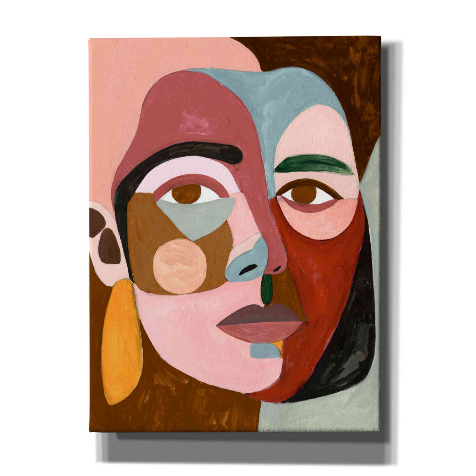 'Geo Face II' by Victoria Borges, Canvas Wall Art
