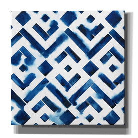 'Cobalt Watercolor Tiles II' by Grace Popp, Canvas Wall Glass