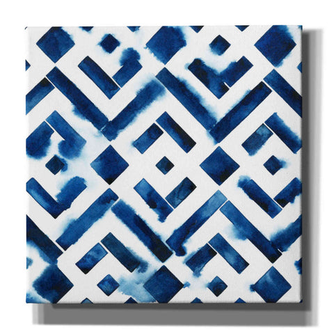Image of 'Cobalt Watercolor Tiles II' by Grace Popp, Canvas Wall Glass