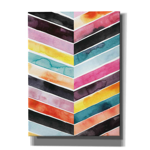 Image of 'Vivid Watercolor Chevron II' by Grace Popp, Canvas Wall Glass
