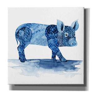 'Cobalt Farm Animals II' by Grace Popp, Canvas Wall Glass