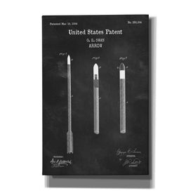 'Arrow Blueprint Patent Chalkboard,' Canvas Wall Art