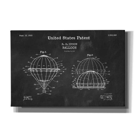 Image of 'Balloon Blueprint Patent Chalkboard,' Canvas Wall Art