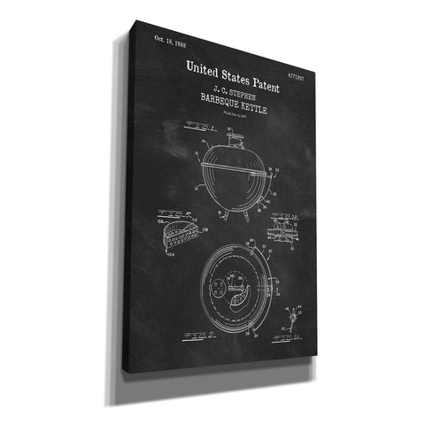 Image of 'Barbeque Kettle Blueprint Patent Chalkboard,' Canvas Wall Art