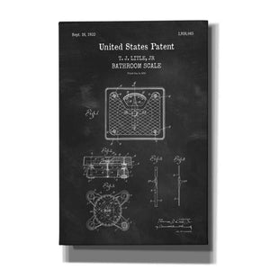 'Bathroom Scale Blueprint Patent Chalkboard,' Canvas Wall Art
