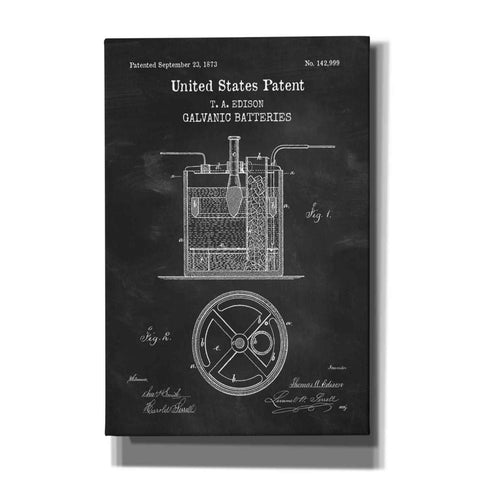 Image of 'Battery Blueprint Patent Chalkboard,' Canvas Wall Art
