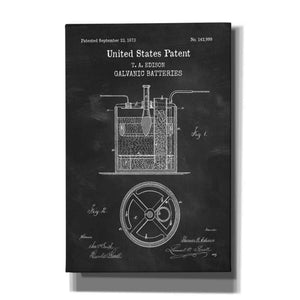 'Battery Blueprint Patent Chalkboard,' Canvas Wall Art