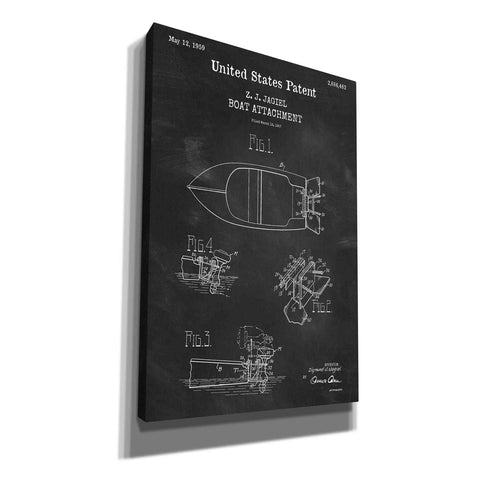 Image of 'Boat Attachment Blueprint Patent Chalkboard,' Canvas Wall Art