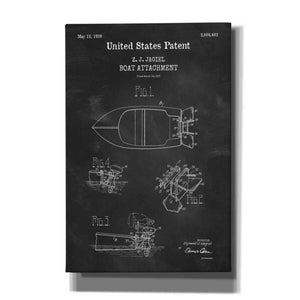 'Boat Attachment Blueprint Patent Chalkboard,' Canvas Wall Art
