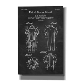 'Body Surfing Suit Blueprint Patent Chalkboard,' Canvas Wall Art