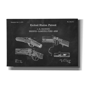 'Breech Loading Fire Arm Blueprint Patent Chalkboard,' Canvas Wall Art