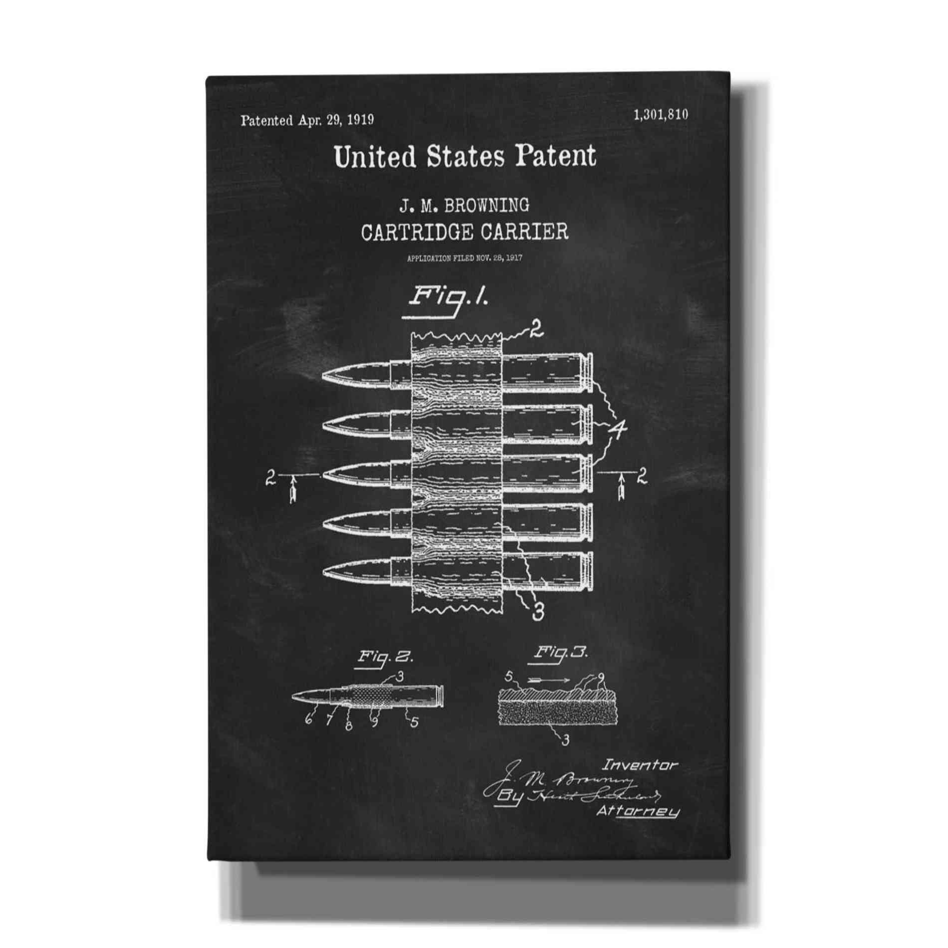 'Carrier Blueprint Patent Chalkboard,' Canvas Wall Art