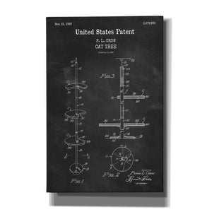 'Cat Tree Blueprint Patent Chalkboard,' Canvas Wall Art