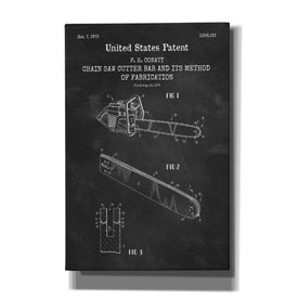 'Chainsaw Blueprint Patent Chalkboard,' Canvas Wall Art