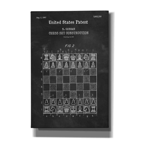 Image of 'Chess Blueprint Patent Chalkboard,' Canvas Wall Art