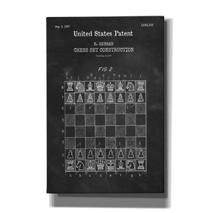 'Chess Blueprint Patent Chalkboard,' Canvas Wall Art
