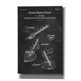 'Chopsticks Blueprint Patent Chalkboard,' Canvas Wall Art