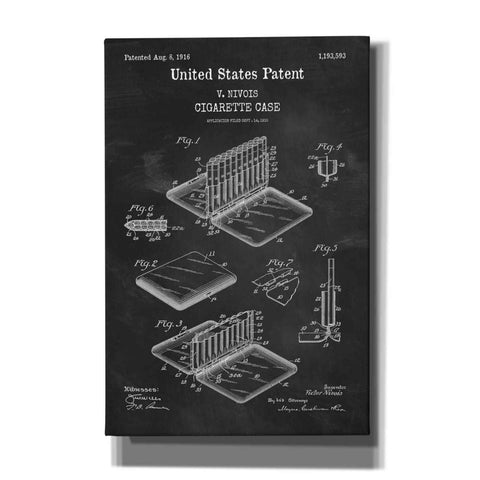 Image of 'Cigarette Case Blueprint Patent Chalkboard,' Canvas Wall Art