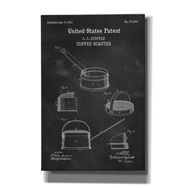 'Coffee Roaster Blueprint Patent Chalkboard,' Canvas Wall Art