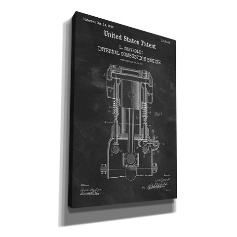 Image of 'Combustion Engine Blueprint Patent Chalkboard,' Canvas Wall Art