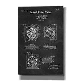 'Dart Board Blueprint Patent Chalkboard,' Canvas Wall Art