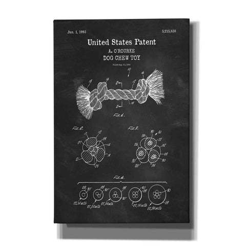 Image of 'Dog Chew toy Blueprint Patent Chalkboard,' Canvas Wall Art