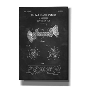 'Dog Chew toy Blueprint Patent Chalkboard,' Canvas Wall Art