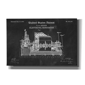 'Edison Electric Generator Blueprint Patent Chalkboard,' Canvas Wall Art