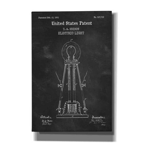 Image of 'Electric Light Blueprint Patent Chalkboard,' Canvas Wall Art