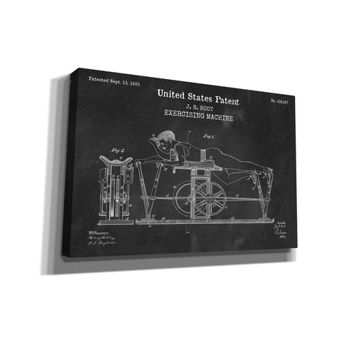 Image of 'Exercising Machine Blueprint Patent Chalkboard,' Canvas Wall Art