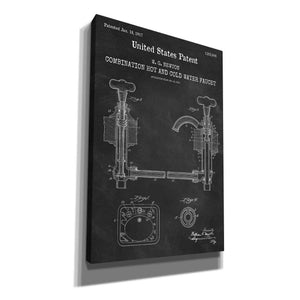 'Faucet Blueprint Patent Chalkboard,' Canvas Wall Art