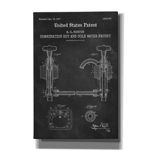 'Faucet Blueprint Patent Chalkboard,' Canvas Wall Art