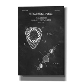 'Guitar Pick Blueprint Patent Chalkboard,' Canvas Wall Art