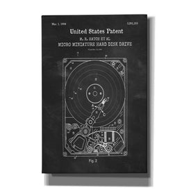'Hard Disk Drive Blueprint Patent Chalkboard,' Canvas Wall Art