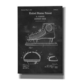 'Hockey Shoe Blueprint Patent Chalkboard,' Canvas Wall Art